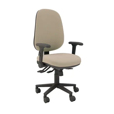 Multi-functional High Back Task Chair - Black Base - Folding Arms - Beacon